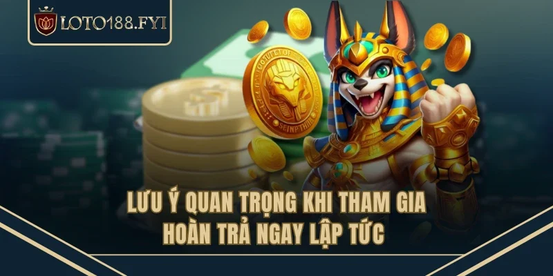 Lưu ý quan trọng khi tham gia hoàn trả ngay lập tức